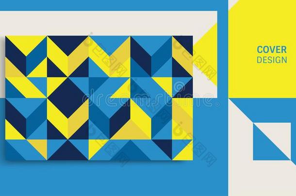 遮盖设计样板为广告.抽象的富有色彩的几何学家