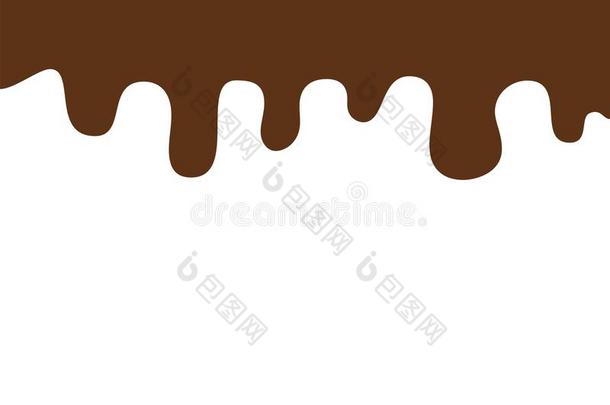 融化流动的巧克力滴下和透明-无缝的霍里