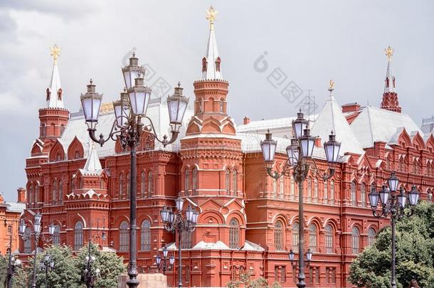 国家<strong>历史</strong>的博物馆向<strong>红色</strong>的正方形采用莫斯科