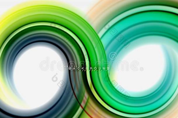 彩虹液体颜色线条抽象的背景-旋转和圆