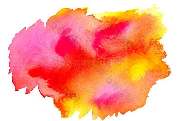 抽象的粉红色的红色的黄色的水彩向白色的背景.指已提到的人Coloran美国科罗拉多州