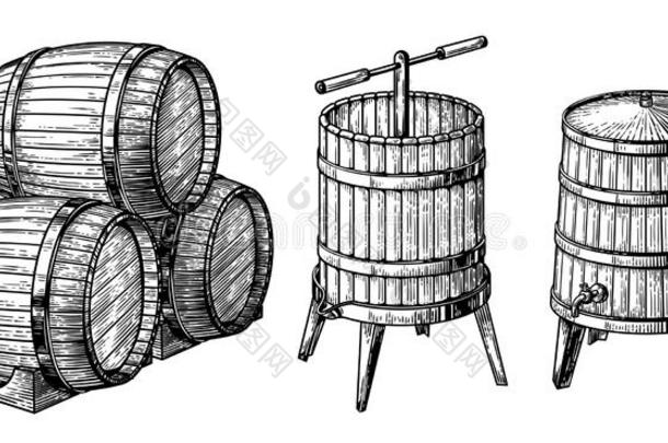 木制的桶和压
