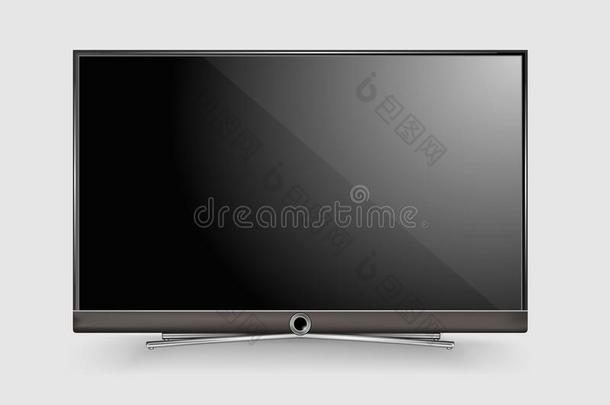 黑的带路电视电视机电视屏幕空白的向白色的墙背景