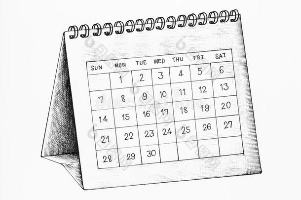 手-疲惫的书桌日历说明