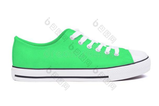 新的橡皮底帆布鞋鞋-绿色的