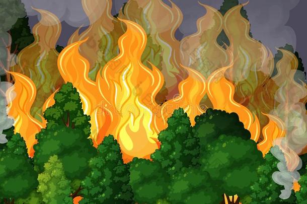 一森林和野火灾难