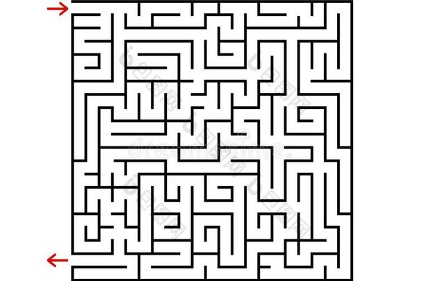 黑的正方形迷宫和入口和出口.一游戏为孩子们一