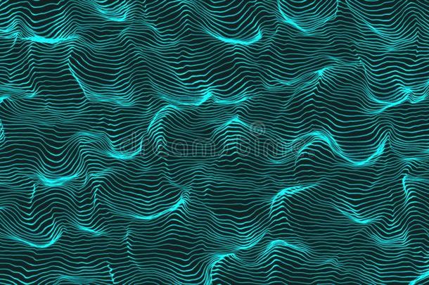 蓝色和绿色的波向活动的弧形的表面