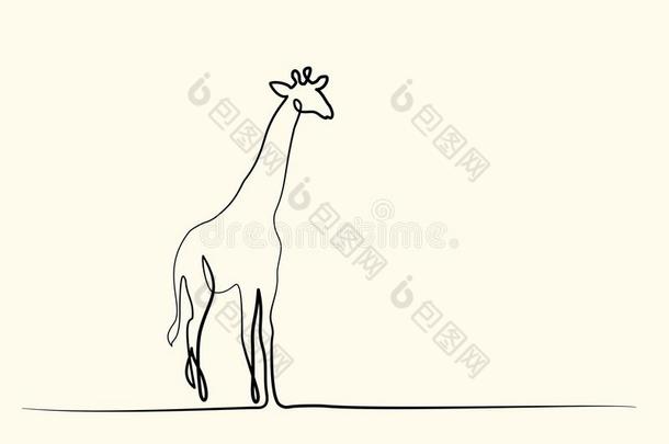 长颈鹿步行象征
