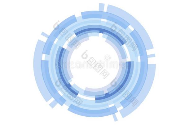 矢量抽象的科技蓝色圆向白色的背景.