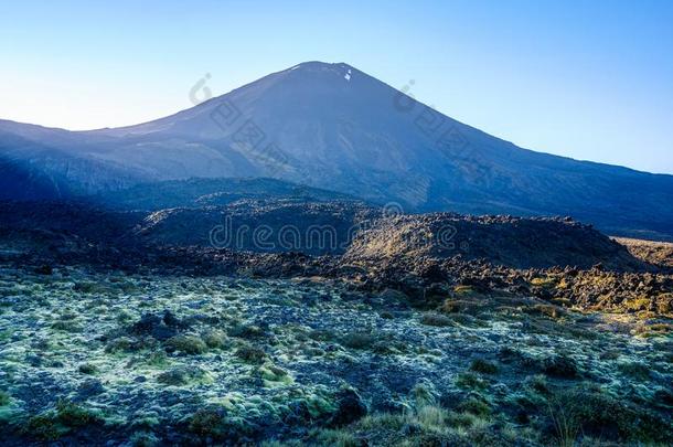 汤加里罗火山阿尔卑斯山的人行横道,火山,MagneticTape磁带.瑙鲁霍伊火山,日出,新的zero-energyassemb