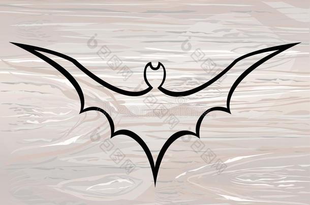万圣节前夕.指已提到的人黑的外形关于指已提到的人蝙蝠是（be的三单形式飞行的.Linocut西略