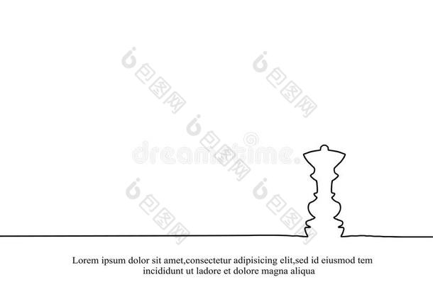棋数字关于指已提到的人女王.连续的线条绘画.美丽的demand需要