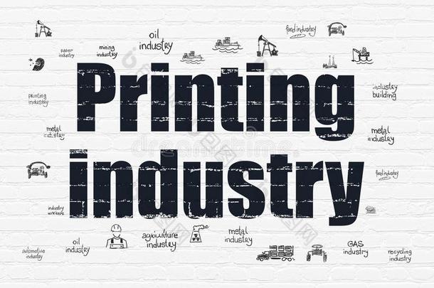 工业观念:印刷工业向墙背景