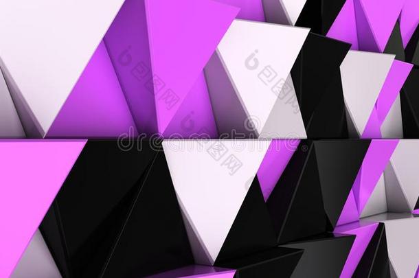 模式关于黑的,白色的和紫色的三角形棱柱体