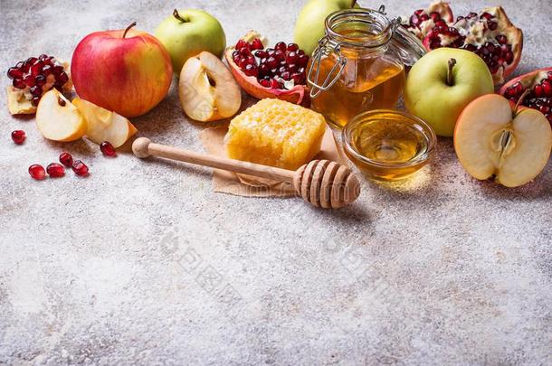 蜂蜜,苹果和石榴为罗什哈莎娜