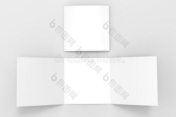 空白的白色的空的正方形三个船体并列的游艇折叠目录小册子飞鸟,和