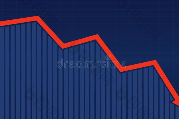 抽象的财政的条图表和下降趋势线条矢图表向图片-包图网企业站