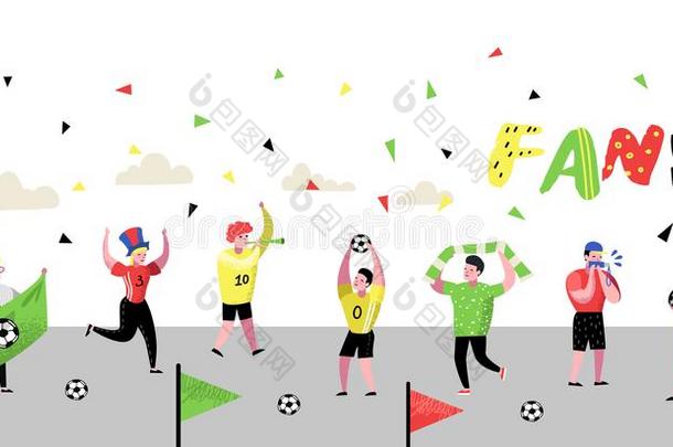 足球粉丝庆祝胜利海报,横幅.有趣的查理