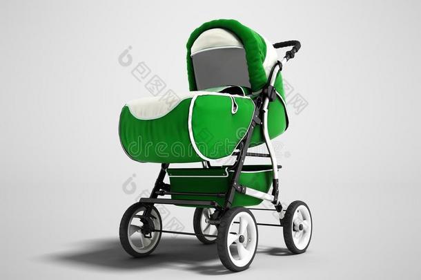 现代的绿色的婴儿运输为任何的天气和白色的插入3英语字母表中的第四个字母