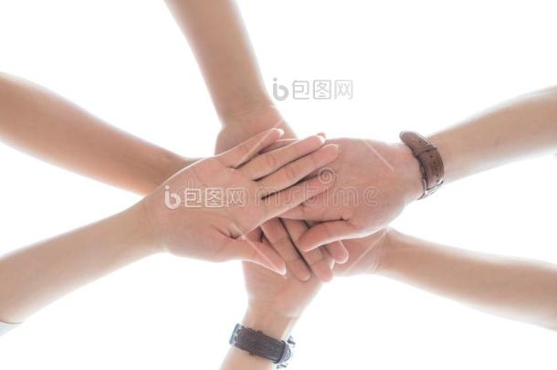 友情一天观念手打和连接同时图片-包图网企业站