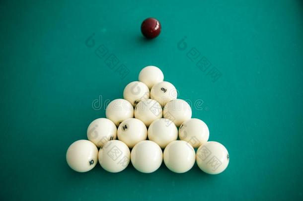 暗示球为俄国的台球向指已提到的人表.白色的台球的球