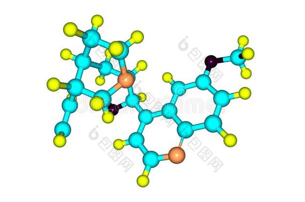 奎宁分子的结构隔离的向白色的