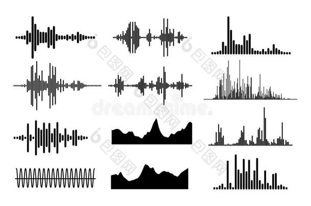 音乐声音波放置.音乐条.信号无线电.矢量illustrat