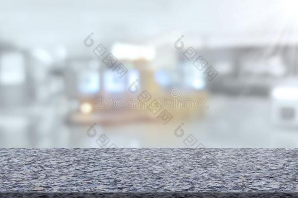 大理石表顶和登记柜台模糊的背景