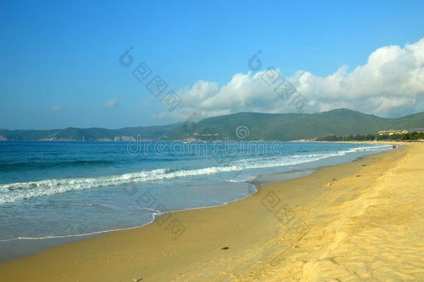 海浪向海南海南岛中国,海南海南;萨尼亚,Yal向g湾