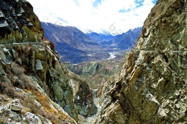 忽视纯净罕萨山谷,喀拉昆仑山脉公路,Punjab