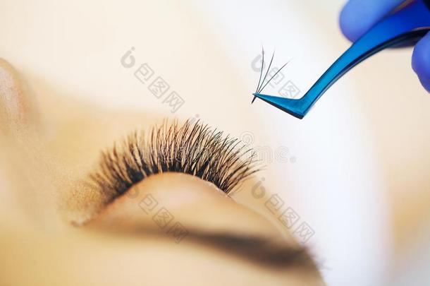 女人眼睛和长的眼睛lashes.眼睛lash伸展