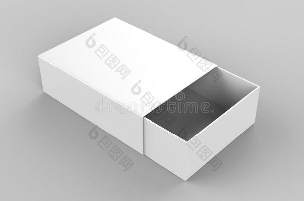 现实的包装<strong>卡</strong>纸板滑行的盒向灰色的背景.为