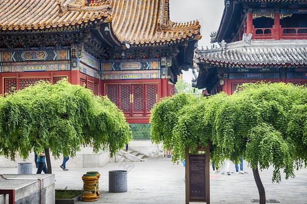 喇嘛庙建筑学和装饰,北京,中国