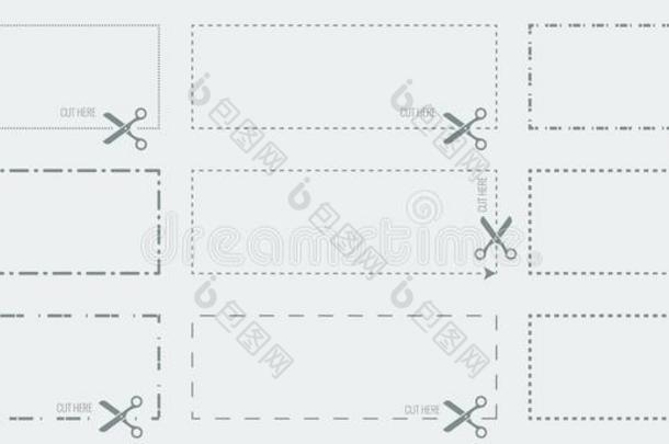 矢量<strong>优惠</strong>券样板和将切开出局虚线或有点的台词和<strong>英文</strong>字母表的第19个字母