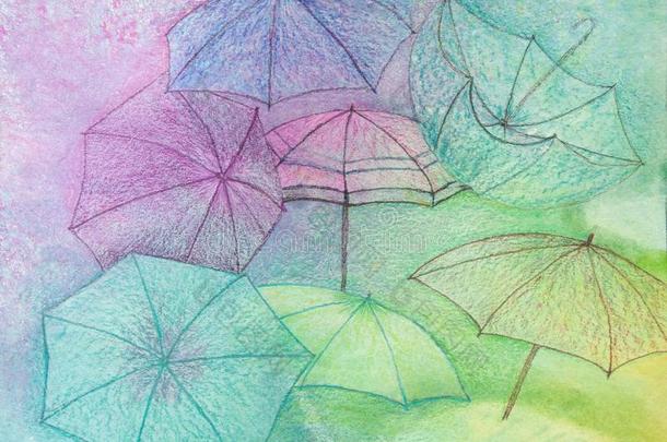 雨伞壁纸-抽象的背景-原始的绘画