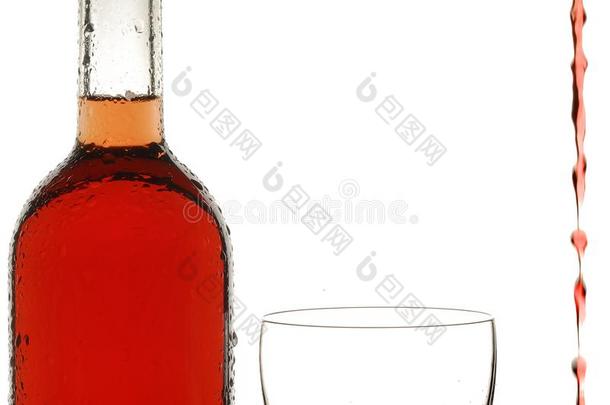 瓶子关于葡萄酒,背后照明,白色的背景,玫瑰葡萄酒,葡萄酒,Liechtenstein列支敦士登