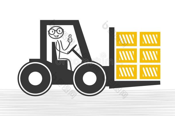 铲车货车装货指已提到的人盒.说明关于铲车货车