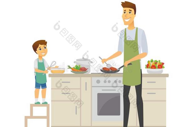 父亲和儿子烹饪术-漫画人字符说明