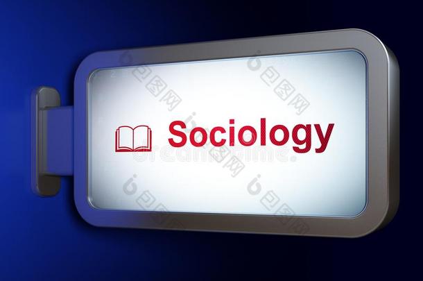 教育观念:社会学和书向广告牌背景