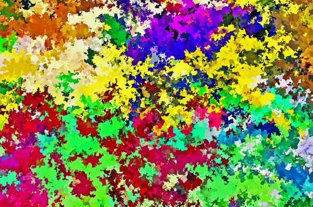 数字的绘画许多-颜色抽象的溅刷子颜料采用vortex-inducedvibration的縮寫海洋工程中的用語