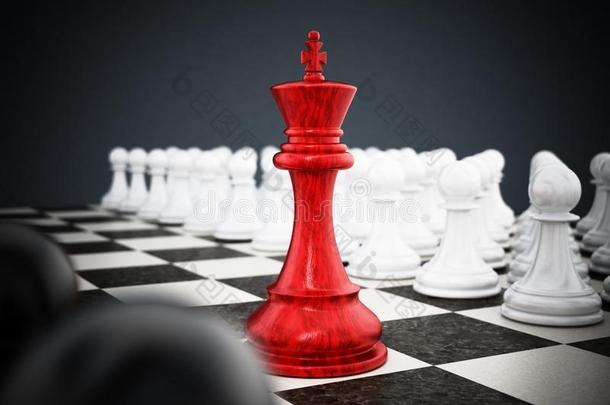 红色的棋国王起立在之间白色的和黑的兵.3英语字母表中的第四个字母图解