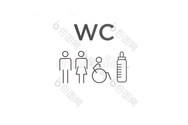 厕所符号.符号或de符号ation关于指已提到的人洗手间.