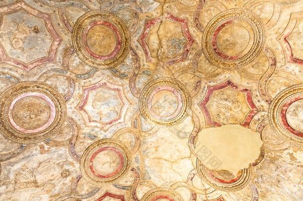 古代的<strong>墙绘</strong>画采用中央的沐浴,庞培,意大利,欧洲
