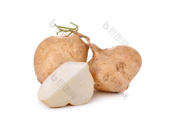 豆薯向白色的背景