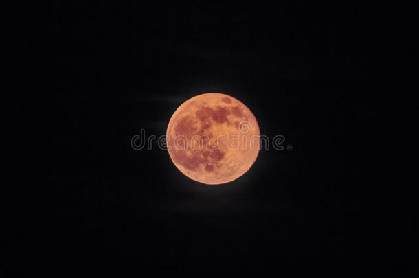 满的月亮红色的,血月亮-血月亮隔离的-