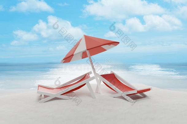休息厅和雨伞向s和海滩isl和3英语字母表中的第四个字母-illustrati向