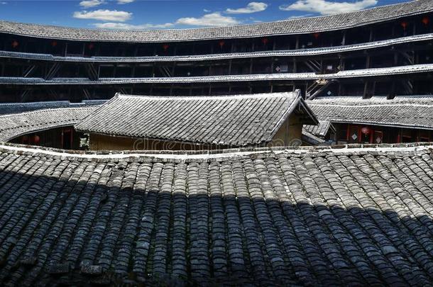 传统的加强的圆形的丛,中国