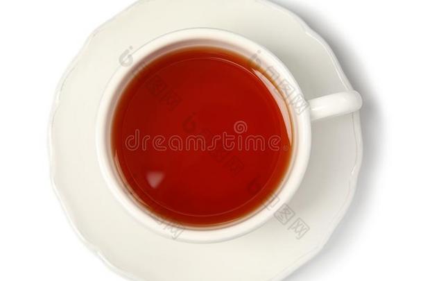 陶器的杯子关于热的芳香的茶水