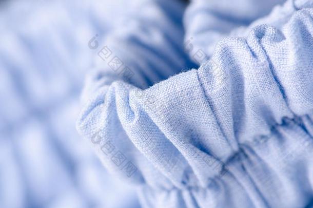 蓝色织物亚麻布衣服缝橡胶带